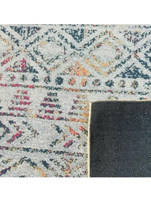 Carpettex Modern Şönil Dokuma Eskitme Iskandinav Desenli Gri Karma Tonlarda Halı