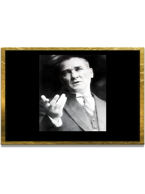 Marsilyan Yapay Zeka ile Yenilenmiş Atatürk Fotoğrafları Siyah Beyaz Cam Tablo, 3D Dekoratif Baskı 157