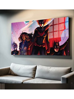 Marsilyan Süper Kahramanlar Yapay Zeka Destekli, 3D Dekoratif Baskı Yatay Cam Tablo 154