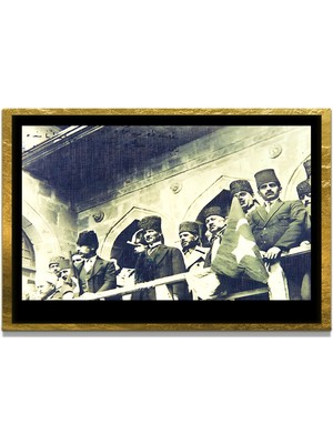 Marsilyan Yapay Zeka ile Yenilenmiş Atatürk Fotoğrafları Siyah Beyaz Cam Tablo, 3D Dekoratif Baskı 364