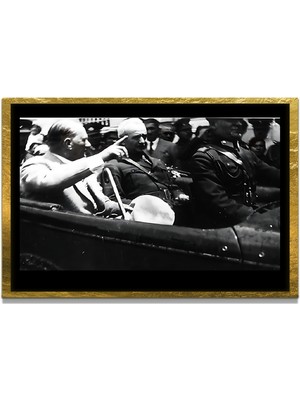 Marsilyan Yapay Zeka ile Yenilenmiş Atatürk Fotoğrafları Siyah Beyaz Cam Tablo, 3D Dekoratif Baskı 509