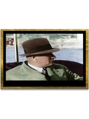 Marsilyan Yapay Zeka ile Yenilenmiş Atatürk Fotoğrafları Siyah Beyaz Cam Tablo, 3D Dekoratif Baskı 438