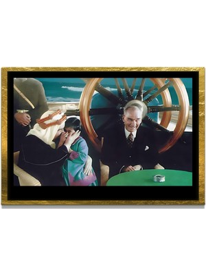 Marsilyan Yapay Zeka ile Yenilenmiş Atatürk Fotoğrafları Siyah Beyaz Cam Tablo, 3D Dekoratif Baskı 456