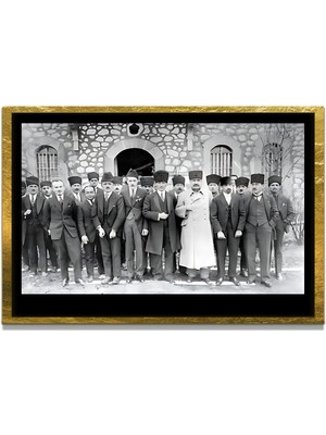 Marsilyan Yapay Zeka ile Yenilenmiş Atatürk Fotoğrafları Siyah Beyaz Cam Tablo, 3D Dekoratif Baskı 695