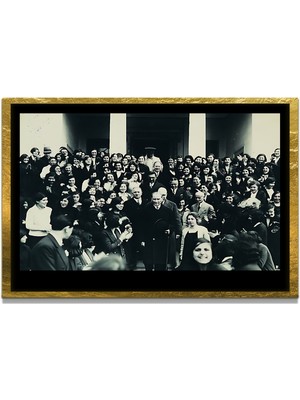 Marsilyan Yapay Zeka ile Yenilenmiş Atatürk Fotoğrafları Siyah Beyaz Cam Tablo, 3D Dekoratif Baskı 360