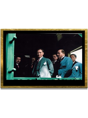 Marsilyan Yapay Zeka ile Yenilenmiş Atatürk Fotoğrafları Siyah Beyaz Cam Tablo, 3D Dekoratif Baskı 464