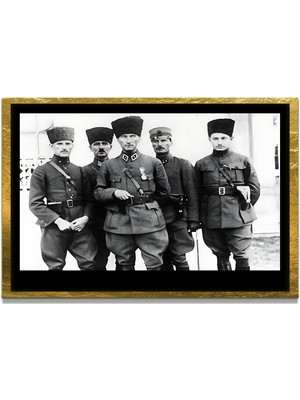 Marsilyan Yapay Zeka ile Yenilenmiş Atatürk Fotoğrafları Siyah Beyaz Cam Tablo, 3D Dekoratif Baskı 286