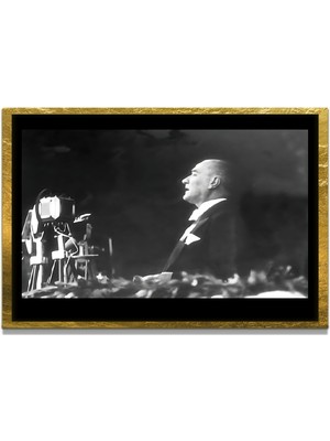 Marsilyan Yapay Zeka ile Yenilenmiş Atatürk Fotoğrafları Siyah Beyaz Cam Tablo, 3D Dekoratif Baskı 181