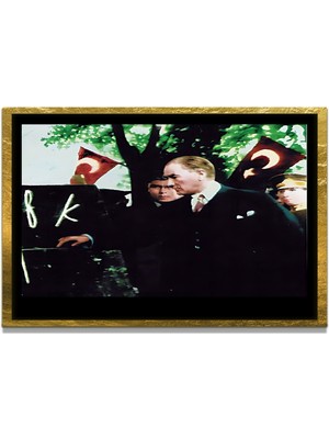 Marsilyan Yapay Zeka ile Yenilenmiş Atatürk Fotoğrafları Siyah Beyaz Cam Tablo, 3D Dekoratif Baskı 448