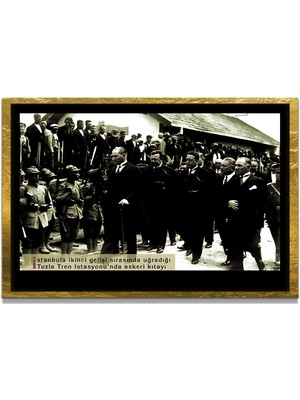 Marsilyan Yapay Zeka ile Yenilenmiş Atatürk Fotoğrafları Siyah Beyaz Cam Tablo, 3D Dekoratif Baskı 538