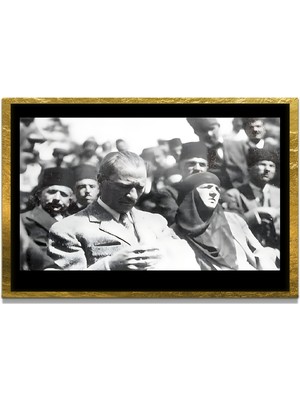 Marsilyan Yapay Zeka ile Yenilenmiş Atatürk Fotoğrafları Siyah Beyaz Cam Tablo, 3D Dekoratif Baskı 445