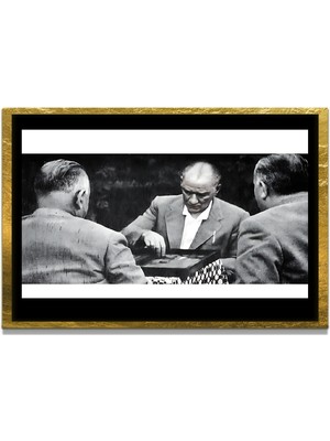 Marsilyan Yapay Zeka ile Yenilenmiş Atatürk Fotoğrafları Siyah Beyaz Cam Tablo, 3D Dekoratif Baskı 335