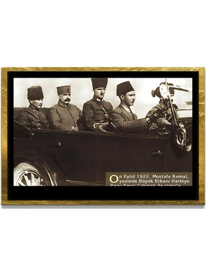 Marsilyan Yapay Zeka ile Yenilenmiş Atatürk Fotoğrafları Siyah Beyaz Cam Tablo, 3D Dekoratif Baskı 762