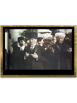 Marsilyan Yapay Zeka ile Yenilenmiş Atatürk Fotoğrafları Siyah Beyaz Cam Tablo, 3D Dekoratif Baskı 814