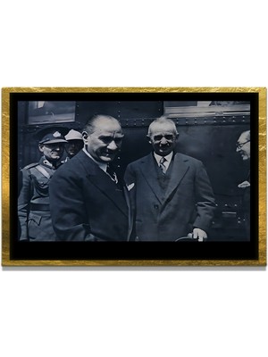 Marsilyan Yapay Zeka ile Yenilenmiş Atatürk Fotoğrafları Siyah Beyaz Cam Tablo, 3D Dekoratif Baskı 238