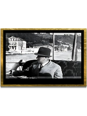Marsilyan Yapay Zeka ile Yenilenmiş Atatürk Fotoğrafları Siyah Beyaz Cam Tablo, 3D Dekoratif Baskı 627