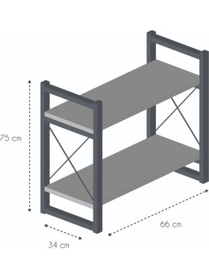 Pazarella Ayakkabılık 2 Raflı Ceviz