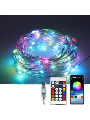 Ledarmy Bluetooth App Kontrol Uygulama Akıllı Rgb Perde Işıklar 10M Piksel Noel Yılbaşı Show Su Geçirmez USB Efektli Yürüyen Strobe Modlu