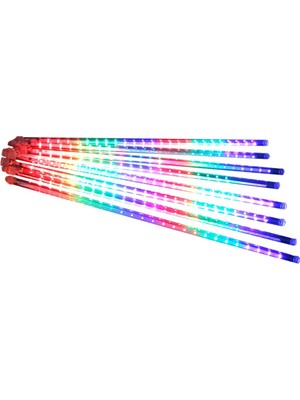 Ledarmy 50CM Rgb LED 2mt. Meteor Yılbaşı Aydınlatması Yağmur Kar Efekti Tüp Su Geçirmez Parti Çıbık Işık Eklenebilir 6W