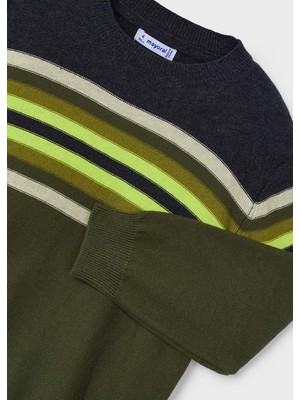 Mayoral Erkek Çocuk Çizgili Kazak Bisiklet Yaka Yeşil Renk Uzun Kollu Günlük Stil