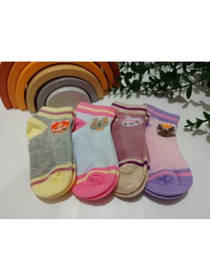 4'lü Morena Desen Kız Çocuk Patik Çorap