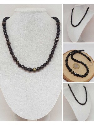 Yaşam Tohumu Parlayan Yıldızlar Serisi Golden Obsidyen Taşı Tasarım Kolye