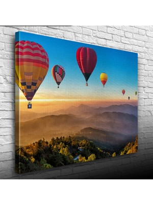 Pazarella Sıcak Hava Balonları Kanvas Tablo 50 X 70