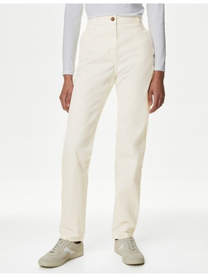 Marks & Spencer Yüksek Bel Slim Fit Chino Pantolon