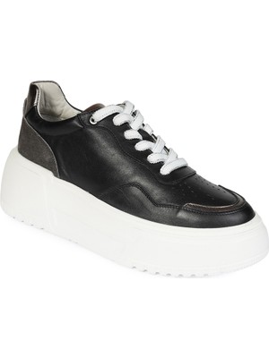 Greyder Kadın Siyah Çelik Hakiki Deri Sneaker Ayakkabı 4Y2SA59041