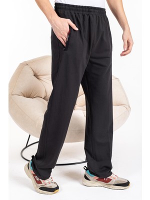 Erkek Pantolon Kesim Beli Lastikli Likralı Kompak Eşofman Altı 2570-ANTRASIT