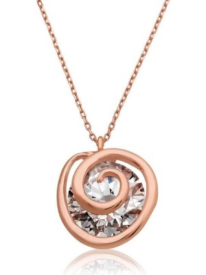 Cey jewelry Gümüş Rose Aşk Döngüsü Bayan Kolye