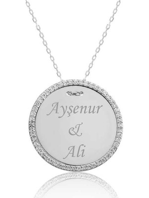 Cey jewelry Gümüş Taşlı Kişiye Özel Isimli Bayan Kolye