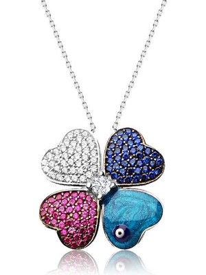 Cey jewelry Gümüş Dört Yapraklı Yonca Kolye