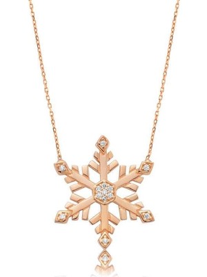 Cey jewelry Gümüş Kar Tanesi Bayan Kolye