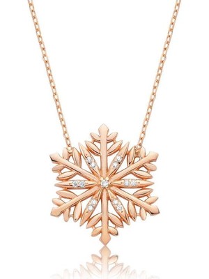 Cey jewelry Gümüş Kar Tanesi Bayan Kolye
