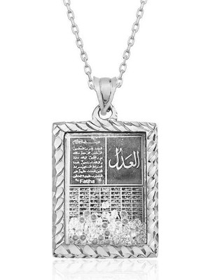 Cey jewelry ​gümüş Fatiha ve Esma'ül Hüsna Yazılı Kolye