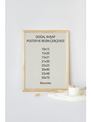 Decovianhomedesign Doğal Ahşap Çerçeve -Boş Çerçeve-Resim Çerçevesi, Poster Puzzle Çerçevesi (Ön Korumalı,postersiz)