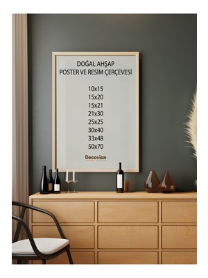 Decovianhomedesign Doğal Ahşap Çerçeve -Boş Çerçeve-Resim Çerçevesi, Poster Puzzle Çerçevesi (Ön Korumalı,postersiz)