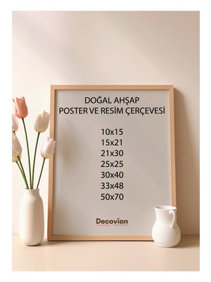 Decovianhomedesign Doğal Ahşap Çerçeve -Boş Çerçeve-Resim Çerçevesi, Poster Puzzle Çerçevesi (Ön Korumalı,postersiz)