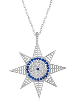 Cey jewelry Gümüş Nazarlı Kutup Yıldızı Kadın Kolye