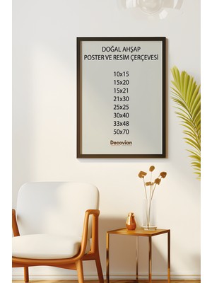 Decovianhomedesign Doğal Ahşap Çerçeve -Boş Çerçeve-Resim Çerçevesi, Poster Puzzle Çerçevesi (Ön Korumalı,postersiz)