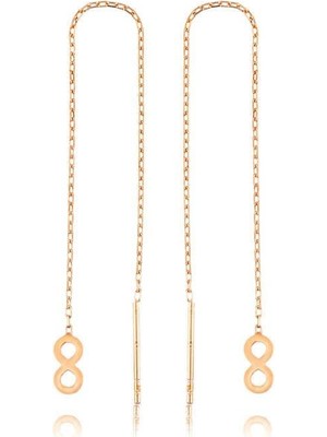 Cey jewelry Gümüş Zincirli Sonsuzluk Küpe