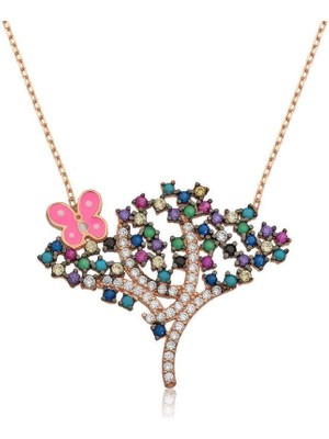 Cey jewelry Gümüş Bahar Ağacı Bayan Kolye