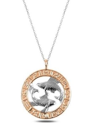 Cey jewelry Gümüş Rose Balık Burcu Kolye