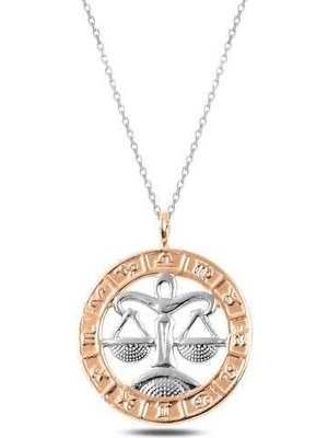 Cey jewelry ​gümüş Rose Terazi Burcu Kolye