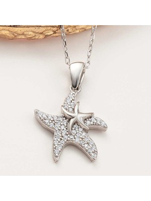 Cey jewelry Gümüş Deniz Yıldızı Kadın Kolye