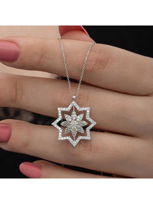 Cey jewelry Gümüş Kar Tanesi Kadın Kolye