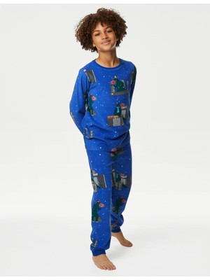 Marks & Spencer Godzilla Desenli Uzun Kollu Polar Pijama Takımı (2-16 Yaş)