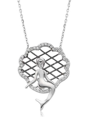 Cey jewelry Gümüş Deniz Kızı Bayan Kolye