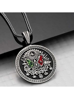 Gumush Gümüş Osmanlı Armalı Erkek Kolye